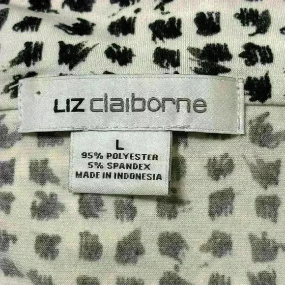 Liz Claiborne Black and White Sleeveless Blouse - Picture 5 of 5